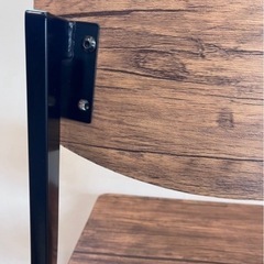 ダイニングチェア 2脚 木目調　アイアン　木の画像