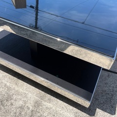 🌟東京インテリア　テーブル　ローテーブル　センターテーブル　ガラステーブル　黒　ブラック　ブランド家具　高級感　ラグジュアリー　オシャレ　おしゃれ　黒　ブラック　シルバー【横140奥80高34.4】の画像
