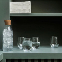 IKEA カラフェ 栓付き, クリアガラス/コルク, 1 l