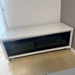 ニトリ テレビボード ホワイト　黒 テレビ台 ローボード　120 パリエ　除菌済の画像
