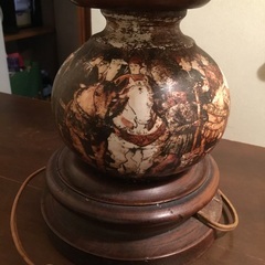 絵画装飾の陶器ランプ