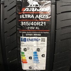 【新品】ARIVO ULTRA ARZ5 315/40R21 115V XL 21インチ 夏タイヤ 2本 ベンツ/GLE/GLS ランボルギーニ/ウルス ポルシェ/カイエン等 (MTF080)クレジットカード QRコード決済可能の画像