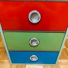 ブリキ 3段収納ケース 昭和レトロ 昭和レトロポップ 収納ケーススチール？アルミ？ブリキ？3段