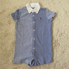 Ralph Lauren ラルフローレン 半袖ロンパース ストライプ 9Mの画像