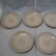 [1355]銘々皿　祥峰窯　萩焼　食器　皿　 5枚セット 木製箱付きの画像