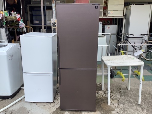 【リサイクルサービス八光】2017年製　シャープ　SJ-PD27C-T 冷蔵庫 ブラウン系 [271L /2ドア /右開きタイプ]