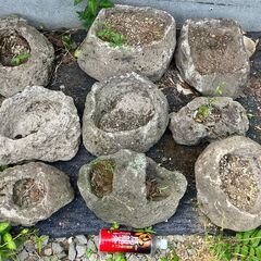 植木鉢　札幌軟石？　プランター　庭石　ロックガーデン　石　ガーデ...