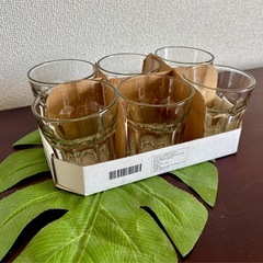 IKEAガラス製ストレートグラス 、ロックグラス6個セット