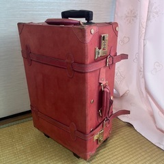 キャリーケース　レザー　赤　トランク型　ヴィンテージ　ダイヤル式...
