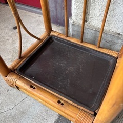 中古◆ラタン◆ミラー付き傘立て◆の画像