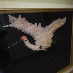 宝石画　貴石画　鶴　松　の画像