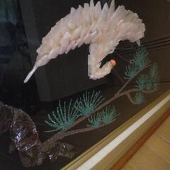 宝石画　貴石画　鶴　松　の画像