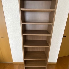 木目調ワイド本棚