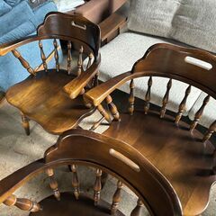 飛騨 キツツキ ダイニングチェア 4脚セット アームチェア 椅子 レトロ