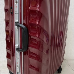 【中古品】キャリーバッグ エナメル 赤 ワインレッド 小型 コンパクト キャリーケース 旅行 バッグ カバンの画像