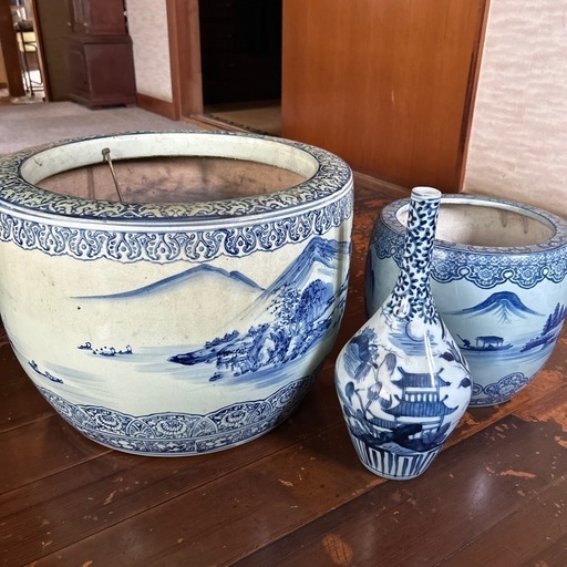 火鉢 花瓶 三点セット