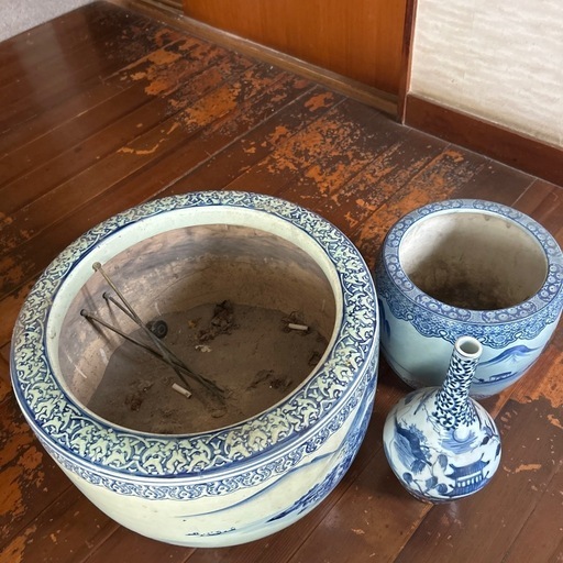火鉢 花瓶 三点セット