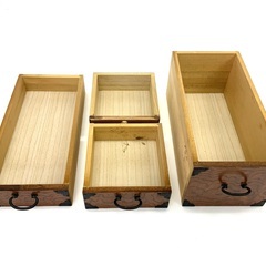 小物収納 隠し扉 昭和レトロ 小箪笥 隠し箱 古民具 収納 民芸品 レトロ家具 幅30.5cm 高さ44cm 奥行30.5cmの画像