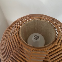 繊細な竹細工　☆☆　ランプ照明　H27cm　☆☆　豆ランプ付きの画像