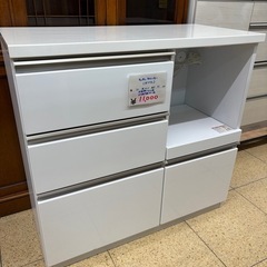 《リユースマン倉敷》キッチンカウンター ホワイト キッチン収納 棚