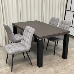 KF-27【新入荷　アウトレット品】ユーロコンフォート　ホーバン/リノ　ダイニング5点セット　ブラウン×グレーの画像