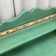 KF-31【新入荷　リサイクル品】カリモク家具　MERRY HILLデスク＆チェアセット グリーンの画像