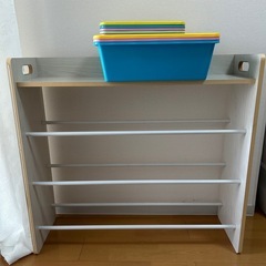 【引取限定】ホワイトウッド 木目 白　おもちゃ棚 子供部屋 トイラック