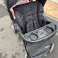ネビオ 二人乗り 2人乗り ベビーカー 軽量 折りたたみ ドリンクホルダー 大型幌 小回り 2歳半 3歳 4歳 双子 兄弟 姉妹 アミティエF Nebioの画像