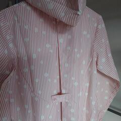 ほぼ新品140センチ☔レインコート🌈ドット×ストライプが可愛いの画像