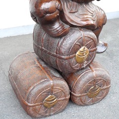 NA9185 超特大　大黒様　高さ約1.6m 縁起物　七福神　大黒天　開運　一木造　木工芸の画像