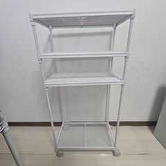 🧺【500円】白のスチールラック（幅45×奥行25×高さ90cm）