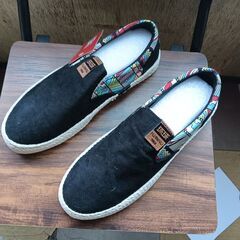 新品 26cm メンズ スリッポン シューズ 靴 ブラック カジ...