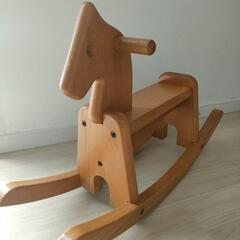 [天然木製◇木馬 ロッキングホース ベビーキッズ]