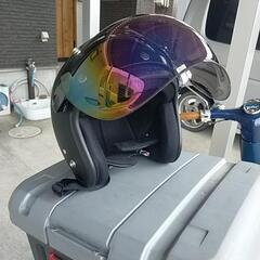 ジェットヘルメット フリップアップ バブルシールド付きの画像