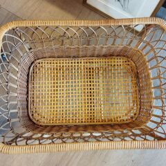 レトロ ラタン ミニラック ランドリーラック 籐家具 バスケット かご 籠 カゴ　/TJ-2447 2F北の画像