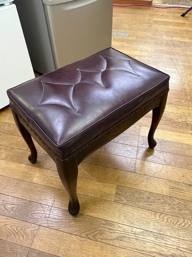 ☆高級家具☆ スツール チェア ピアノチェア 猫脚 木製 革張 イタリア アンティーク レトロ