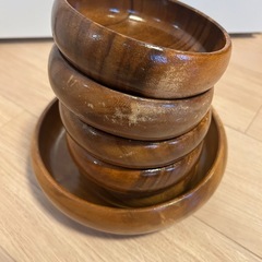 木のサラダボールセットの画像