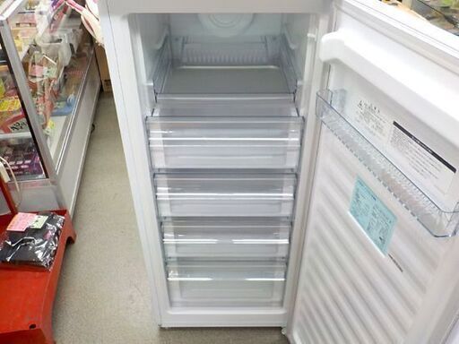 西岡店 冷凍庫 134L 1ドア AQUA AQF-GS13M 2022年製 ホワイト ガラスドア＆ガラステーブル 冷凍ストッカー 引