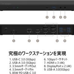 Belkin 15 in 1 ドッキングステーション INC007qcBKの画像