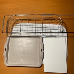 4セット　水切りカゴ､まな板､レンジトレー､レンジ上耐熱マット　