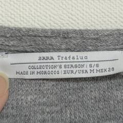 ZARA TRAFLUC グレー　半袖　ワンピース　ワンマイルコーデ　膝丈の画像