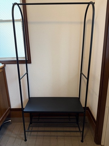 【割引有】IKEA グローフェレット ハンガーラック GRÅFJÄLLET グローフェレット ハンガーラック 靴収納付き, チャコール