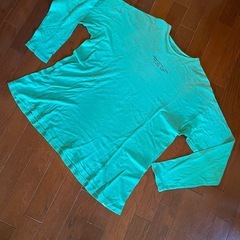 30年前のロングTシャツグリーンオーバーサイズルーズシルエットvintage緑カットソーの画像
