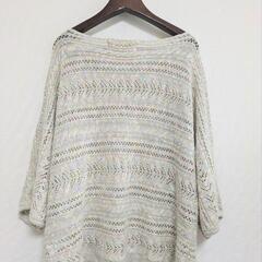 【美品】Persodea 透かし編み　ミックスカラー　　半袖　サマーニットの画像