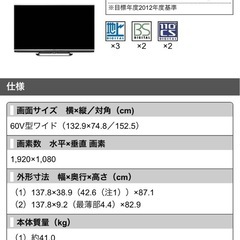 2012年式テレビ(お取引中)の画像