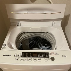 2024 ハイセンス 全自動 洗濯機 5.5kg ホワイト HW-K55E (大牛