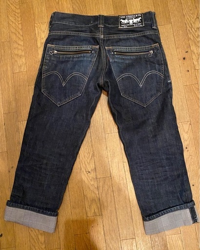 レア廃番希少リーバイス511スリムデニムジーンズクロップドパンツ濃紺クロップドショートハーフワークカーゴペインターインディゴ 濃紺