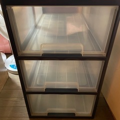 2個セット【無料】3段プラスチック収納ケース（幅41×奥行き74...