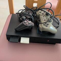 値下げ！プレステ２　コントローラー２個付きの画像