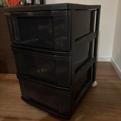 3段　衣装ケース　黒